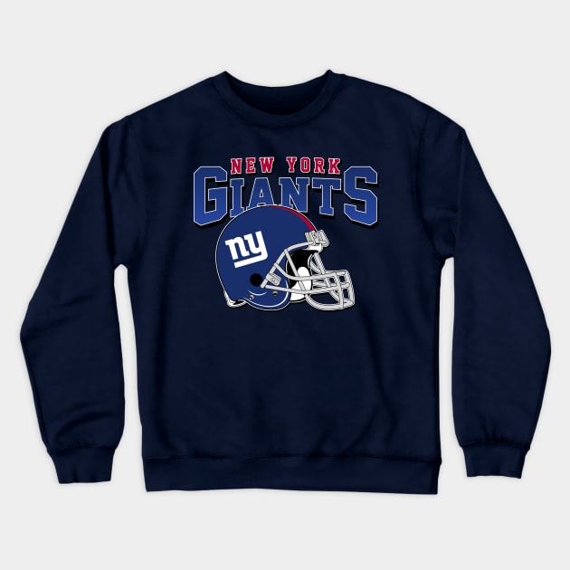 New York Giants Football Helmet Crewneck Sweatshirt by Cika Ciki